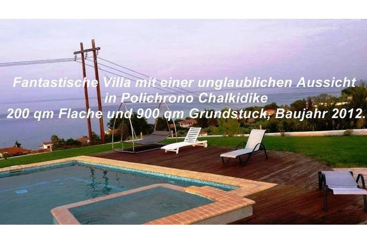 Fantastische Villa unglaublichen Aussicht Polichrono Chalkidike 200 qm Flch - Haus kaufen - Bild 1
