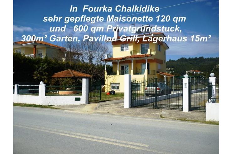 In Fourka Chalkidike gepflegte Maisonette 120 qm 600 qm Privatgrundstck 300m - Haus kaufen - Bild 1