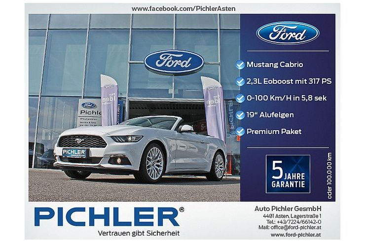 Ford Mustang Cabrio Aut 2 3EcoB 317PS WOW AKTION - Autos Ford - Bild 1