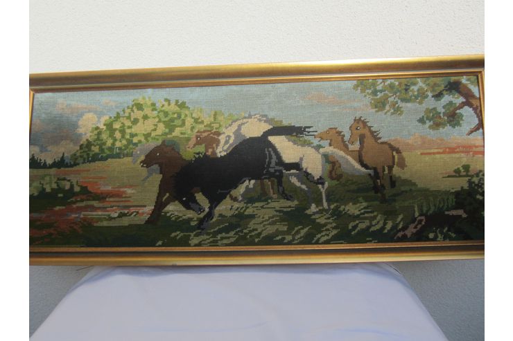 Wilde Pferde Gesticktes Bild - Stickbilder & Gobelins - Bild 1