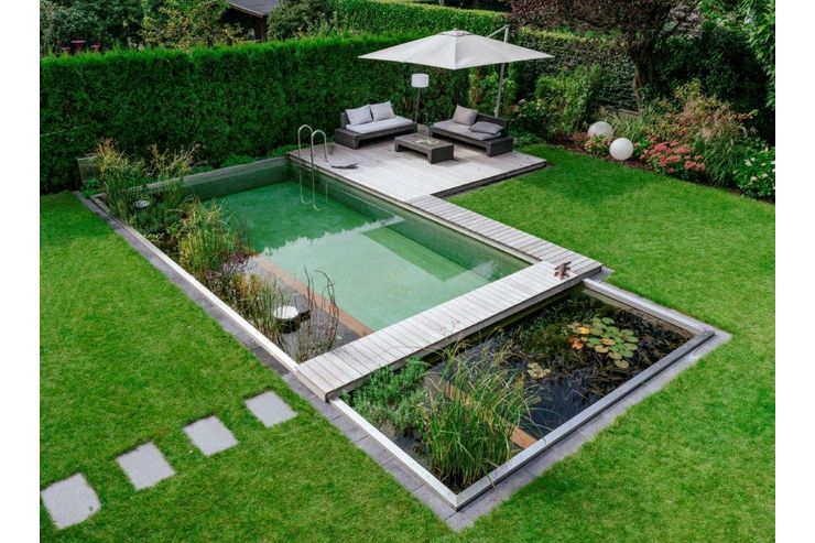 Gartengestaltung Schwimmteich - Gartendekoraktion - Bild 1