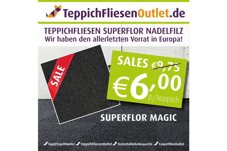 Originale Superflor Nadelfilz Teppichfliesen - Teppiche - Bild 1