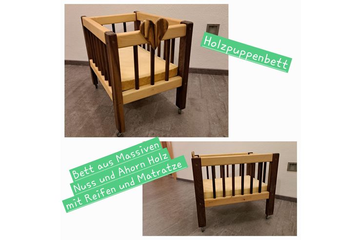 Puppenkinderbett Tischlerbett - Spielzeug fr Babys - Bild 1