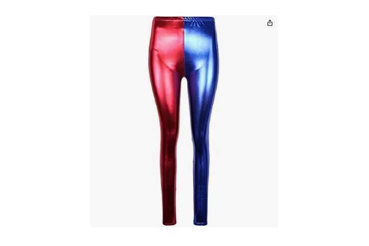 Neue Damen Rot Blau Leggings - W32-W35 / 44-46 / L - Bild 1