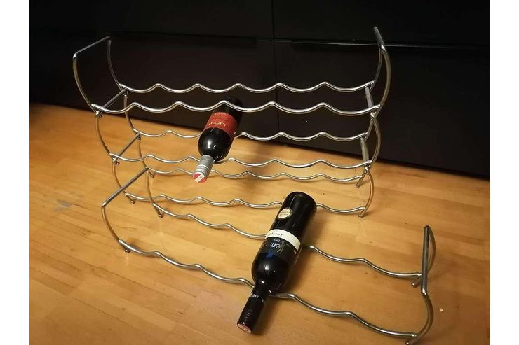 4 Weinregal Chromstahl 6 Fl stapelbar - Kellerregale & Weinregale - Bild 1