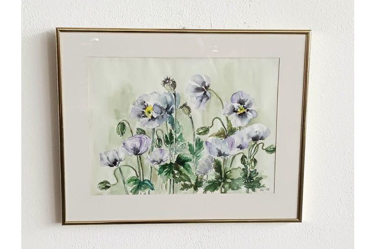 H121 Aquarell Blumenwiese - Gemlde & Zeichnungen - Bild 1
