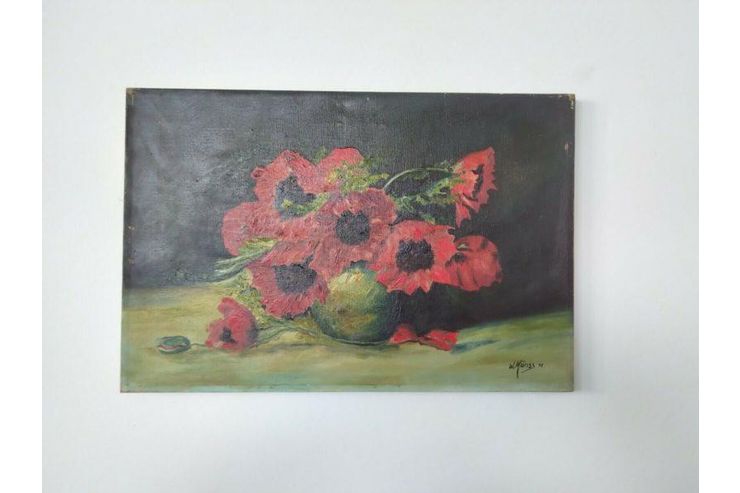 H44 Gemlde Mohnblumenvase - Gemlde & Zeichnungen - Bild 1