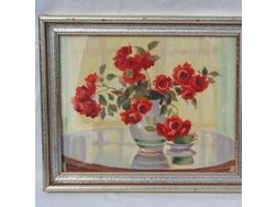 5705D Aquarell rote Blumen - Gemlde & Zeichnungen - Bild 1