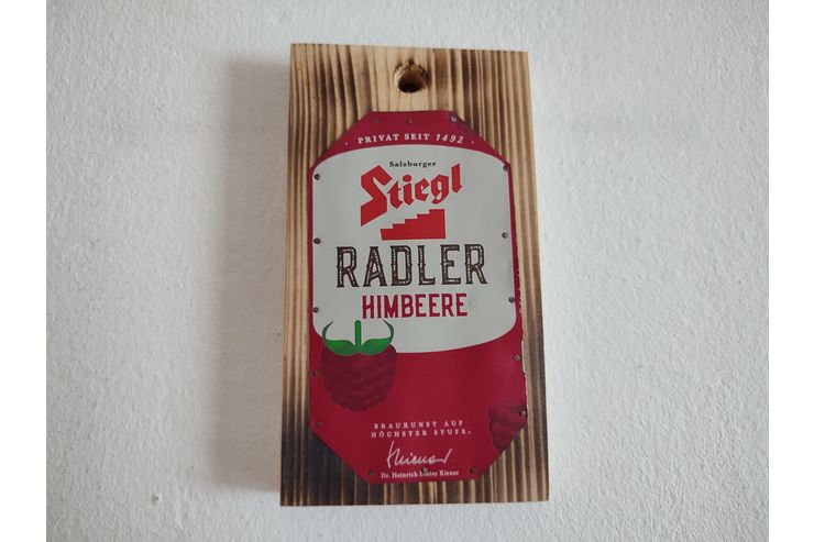 Stiegl Himbeere Radler Bierschild - Aufkleber, Schilder & Sammelbilder - Bild 1