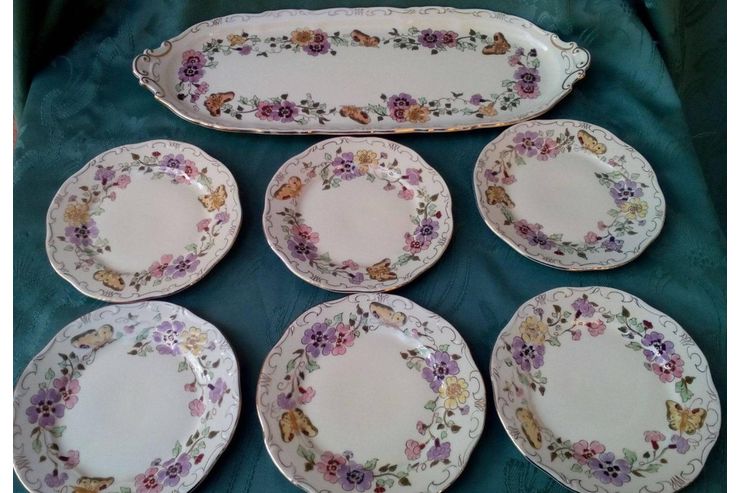 Zsolnay Hungary Porzelan Schmetterlings set - Besteck - Bild 1