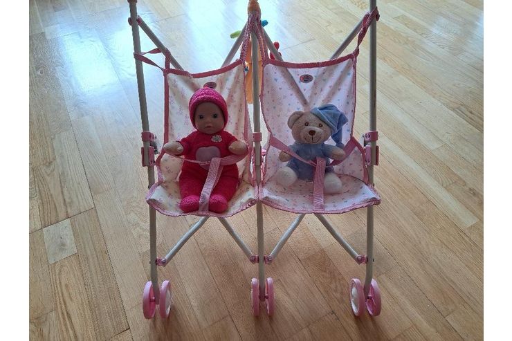 Puppen Zwillingsbuggy - Puppenwagen & Fahrzeuge - Bild 1
