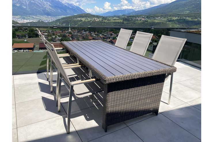 Gartenmbelgarnitur Rattan braun grau - Garnituren - Bild 1