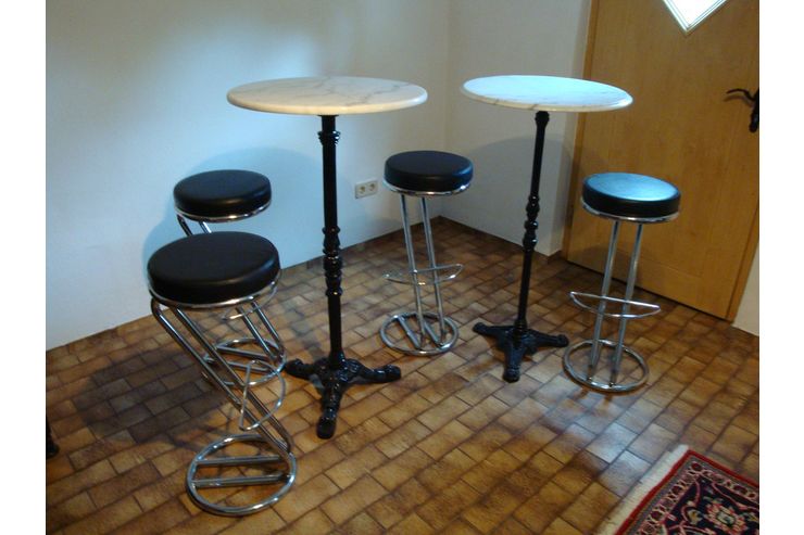 2 Stehtische 4 Barhocker - Barhocker & Bartische - Bild 1