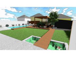 Gartenplanung Pool Moderne Terrasse - Kleingrten - Bild 1