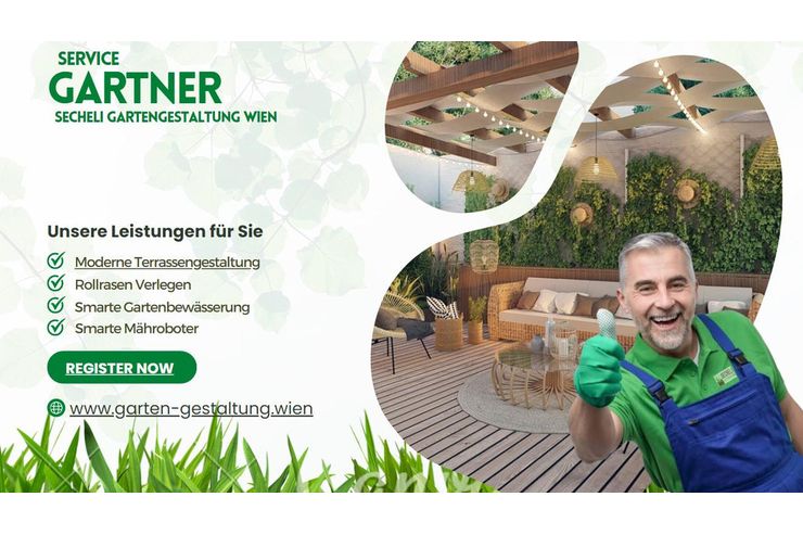 Gartengestaltung Gartenpflege Wien - Gartendekoraktion - Bild 1