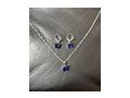 925 Silber Sterling Schmuckset Blau Kristall - Sets - Bild 1