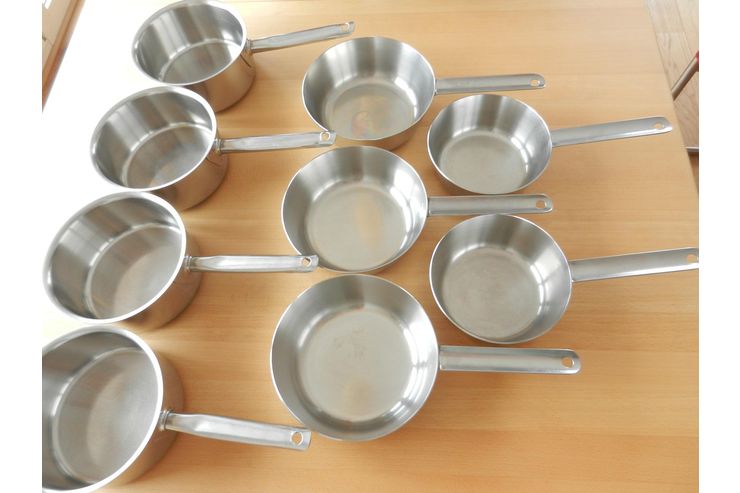 9 Stck Kasserollen Sauteusen Edelstahl - Gastgewerbe - Bild 1