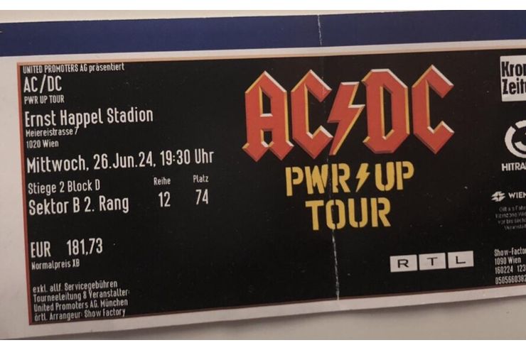 ACDC Ticket 19 30 Wien - Konzerte - Bild 1