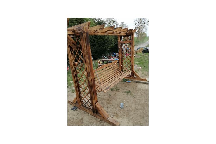 Gartenschaukel Holz Sitzflche 180 cm - Garnituren - Bild 1