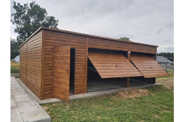 8mx6m Blechgarage Gerthaus Eichenholzoptik - Baustoffe & Hausbau - Bild 1