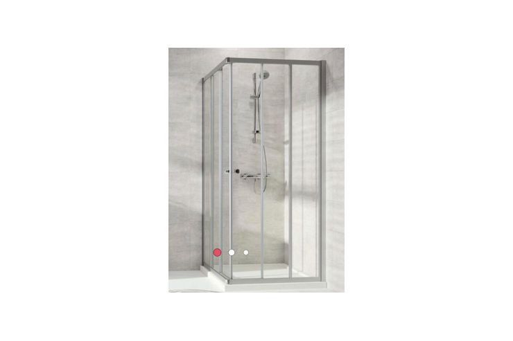 Duschkabine HPPE silber matt 90x90 cm - Dusche - Bild 1