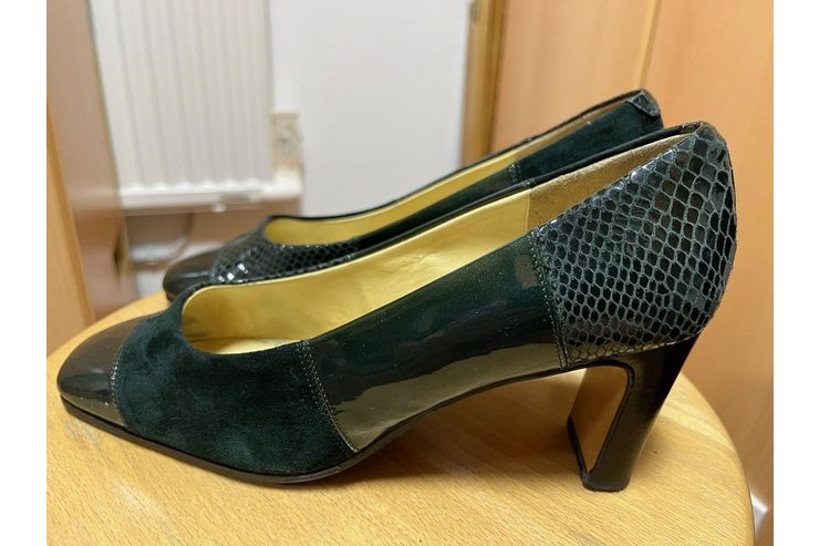 Schuh grn Leder - Gre 37 - Bild 1