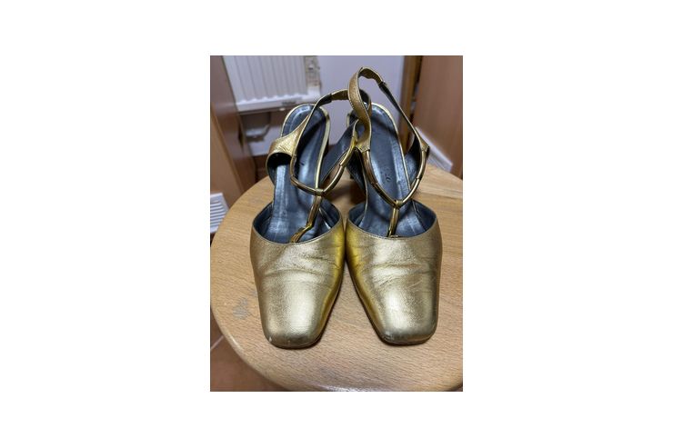 Schuh goldfarben Leder - Gre 37 - Bild 1