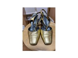 Schuh goldfarben Leder - Gre 37 - Bild 1