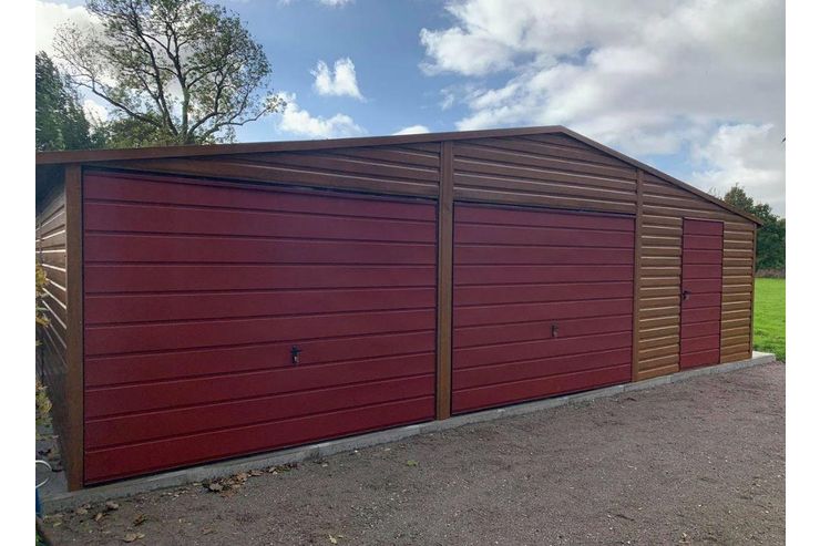 Garage 9 x6m Gerthaus Farbe Rot Walnuss - Baustoffe & Hausbau - Bild 1