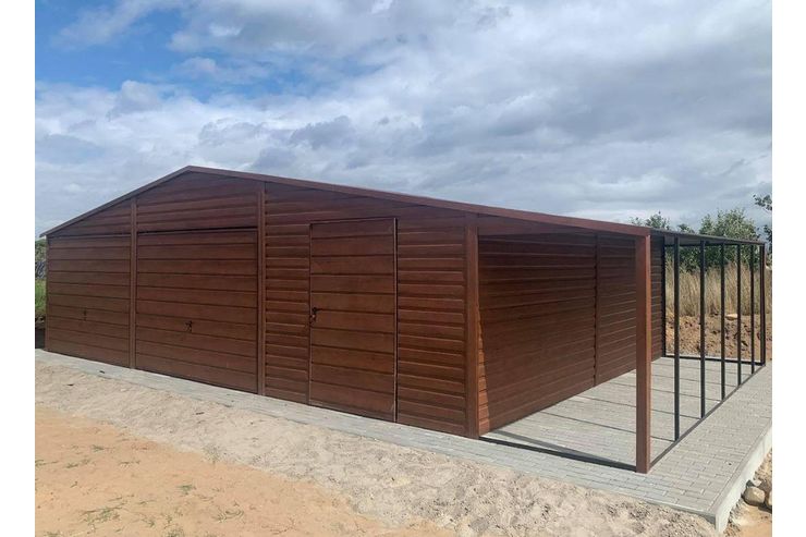 Garage 9x6 Walnussfarbe Gerthaus Lager - Baustoffe & Hausbau - Bild 1