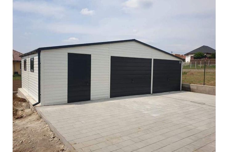 Garage 9x6 Graphit Weiss Lager Versteck - Baustoffe & Hausbau - Bild 1