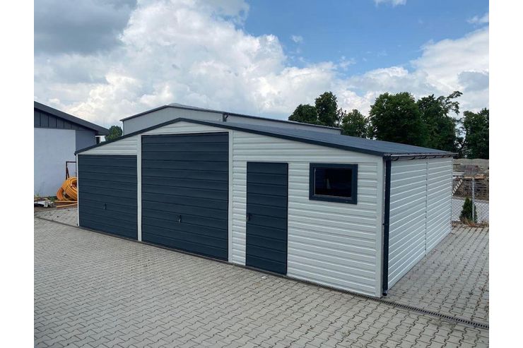 10x6m Blechgarage Gerthaus Wei Anthrazit - Baustoffe & Hausbau - Bild 1