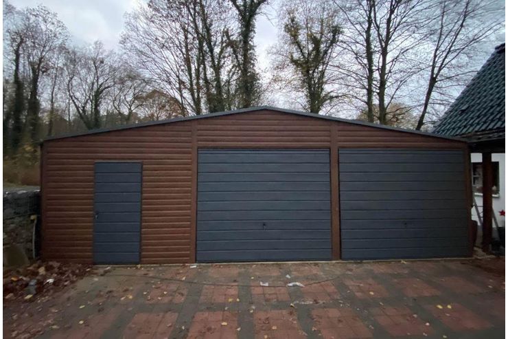 Blechgarage 9x8m Doppeltgarage Metallgarage - Baustoffe & Hausbau - Bild 1