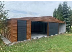 Blechgarage 8x7 Gerthaus Walnuss Graphit - Gartenhuser & Pavillons - Bild 1