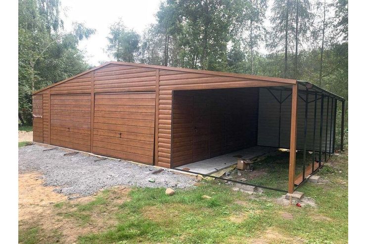 Blechgarage 8x8 Doppeltgarage Schuppen - Gartenhuser & Pavillons - Bild 1