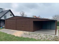 Blechgarage 7x5 Doppeltgarage Farbe Walnuss - Gartenhuser & Pavillons - Bild 1