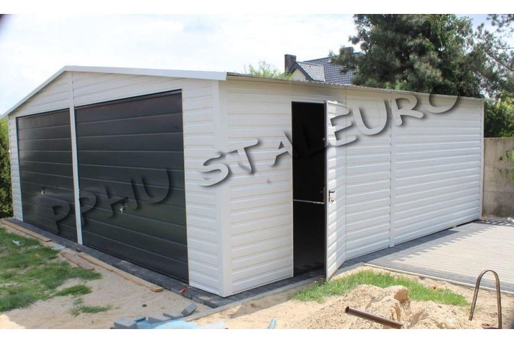 Blechgarage 7x6 Gerthaus Doppeltgarage Wei - Gartenhuser & Pavillons - Bild 1