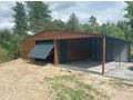 Blechgarage 7x6 Schuppen Golden Eiche Graphit - Gartenh�user & Pavillons - Bild 1