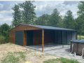 Blechgarage 7x6 Schuppen Golden Eiche Graphit - Gartenh�user & Pavillons - Bild 2