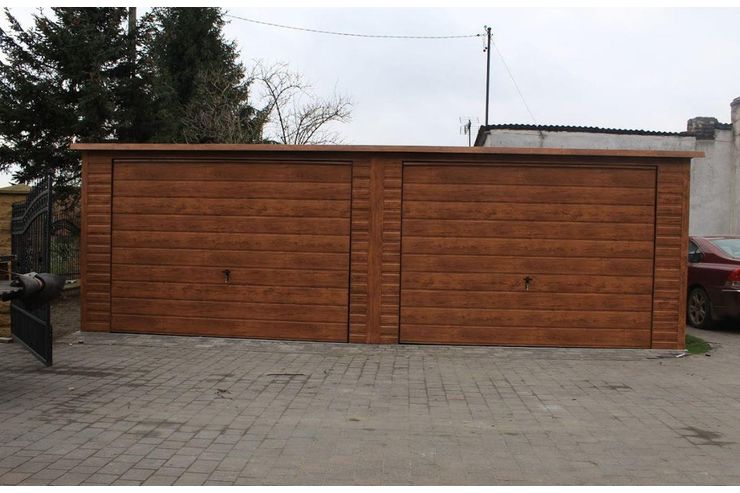 Blechgarage 7x6 Farbe Golden Eiche - Gartenh�user & Pavillons - Bild 1