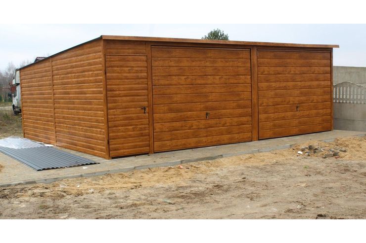 Blechgarage 7x6 Golden Eiche Ger�thaus - Gartenh�user & Pavillons - Bild 1