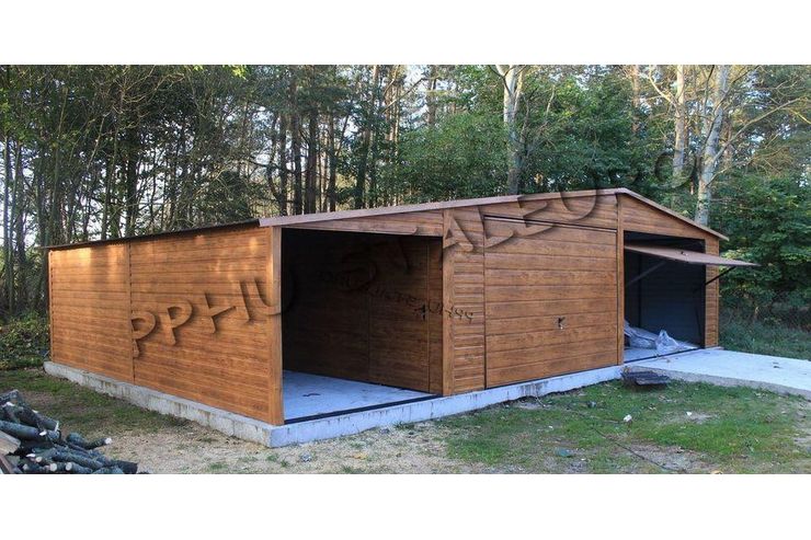 Blechgarage 7x6 Doppeltgarage Eiche - Gartenh�user & Pavillons - Bild 1