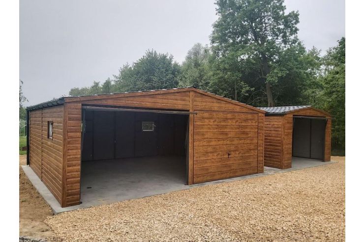 Blechgarage 7x6 Golden Eiche Ger�thaus - Gartenh�user & Pavillons - Bild 1