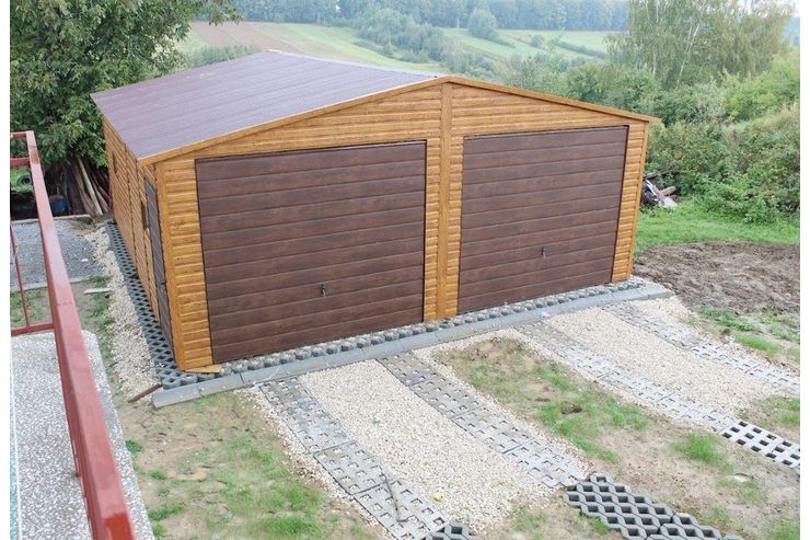 Blechgarage 7x7 Walnuss Ger�thaus - Gartenh�user & Pavillons - Bild 1