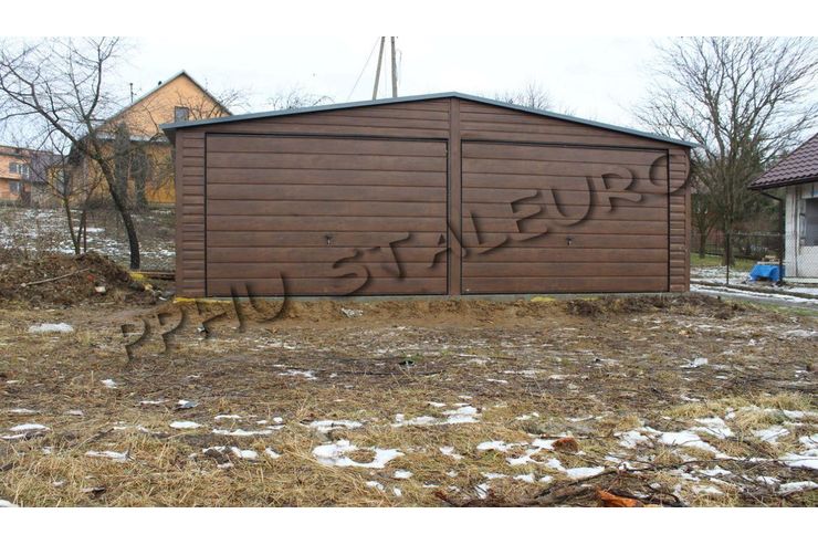 Blechgarage 7x8m Farbe Walnuss - Gartenh�user & Pavillons - Bild 1