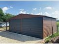 Blechgarage 6x7m Walnuss Graphit Tor - Gartenh�user & Pavillons - Bild 1