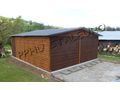 Blechgarage 6x6 Golden Eiche Nussbaum Tor - Gartenh�user & Pavillons - Bild 1