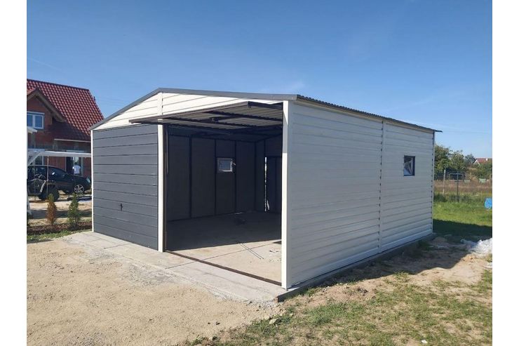 Blechgarage 6x6 Farbe Wei� Graphit - Gartenh�user & Pavillons - Bild 1