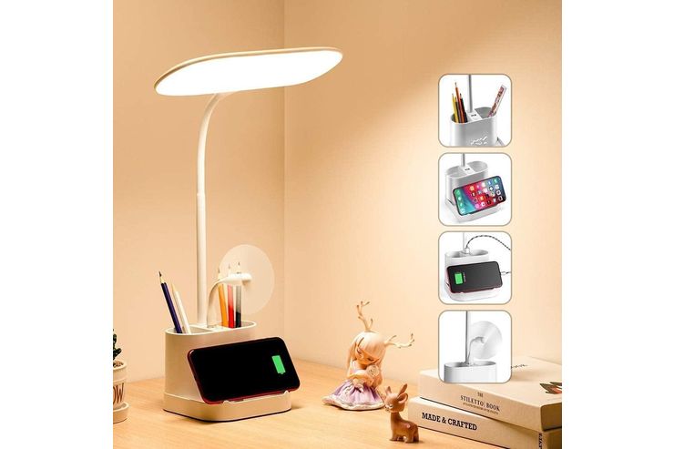 Schreibtischlampe 60 LED Akku USB dimmbar - Tischleuchten - Bild 1