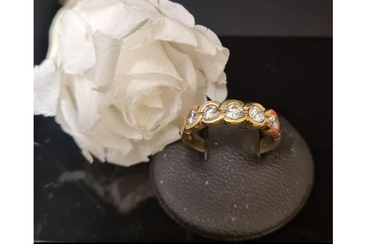 585er Gold Memoire Brilliantring - Ringe - Bild 1